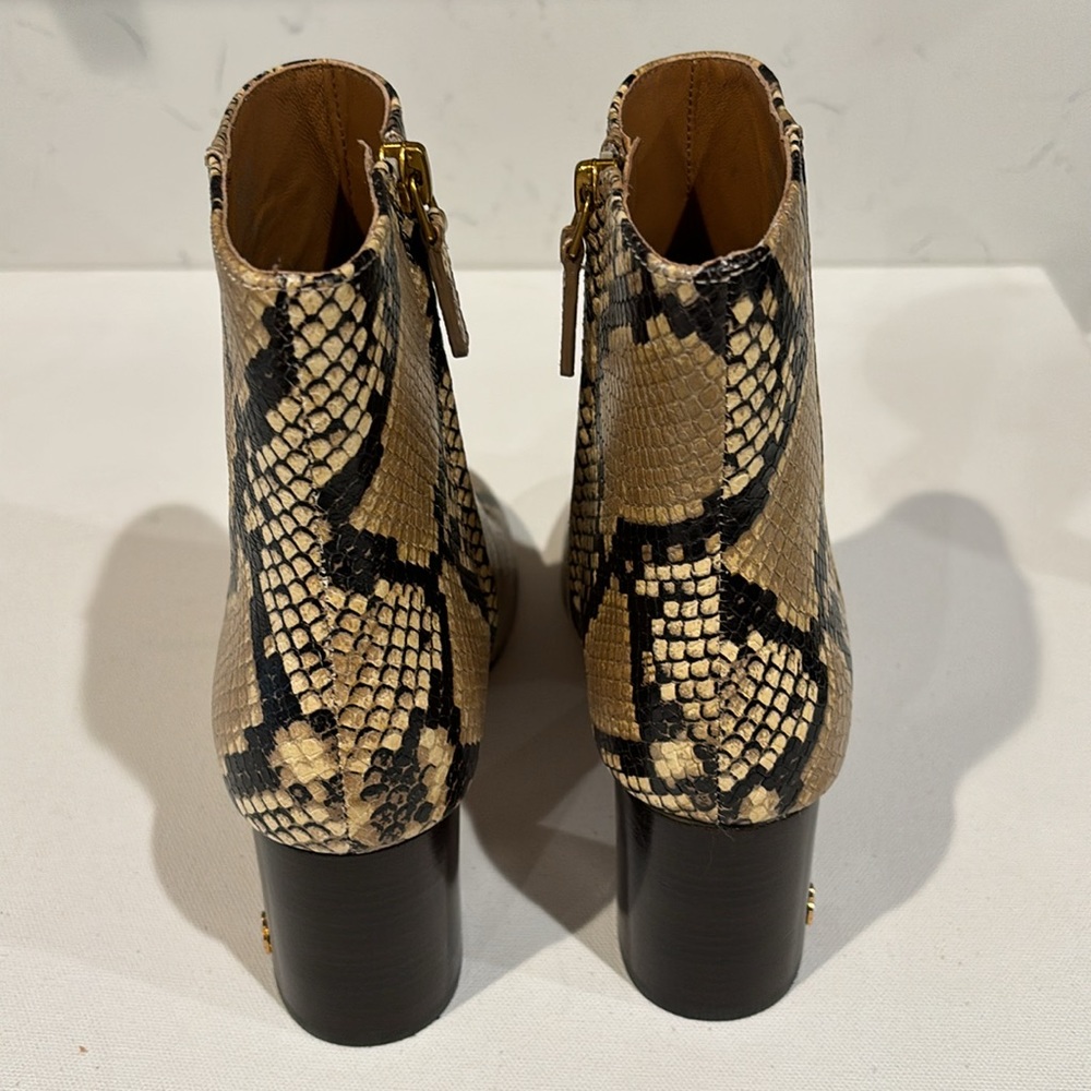 New Tory Burch leather booties in sand drift snake - Picture 8 of 11